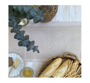 Camino de mesa Taupe crudo linet 150x36 cm