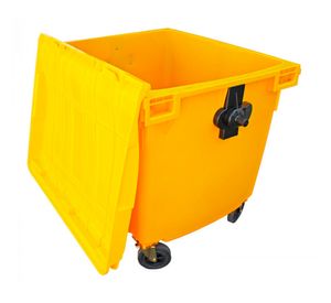 Contenedor de basura 1100 lt 133x103x134 cm amarillo