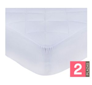 Cubre colchón 2 plazas Ajustable blanco