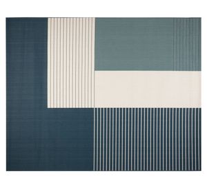 Alfombra living-comedor 200x250 cm Trend geométrico azul