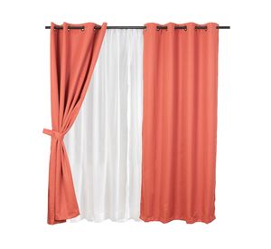 Set cortina 140x220 cm Frutillar terracota 8 piezas