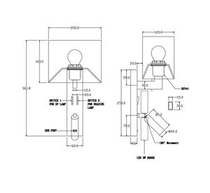 Apliqué USB Led 2L bronce pantalla cuadrada
