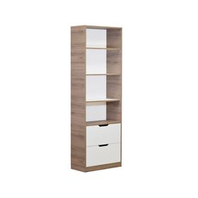 Librero Granada blanco/roble 2 cajones