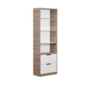 Librero Granada blanco/roble 2 cajones