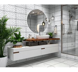 Cerámica muro Castell gris claro 27x45 cm 1.7 m2