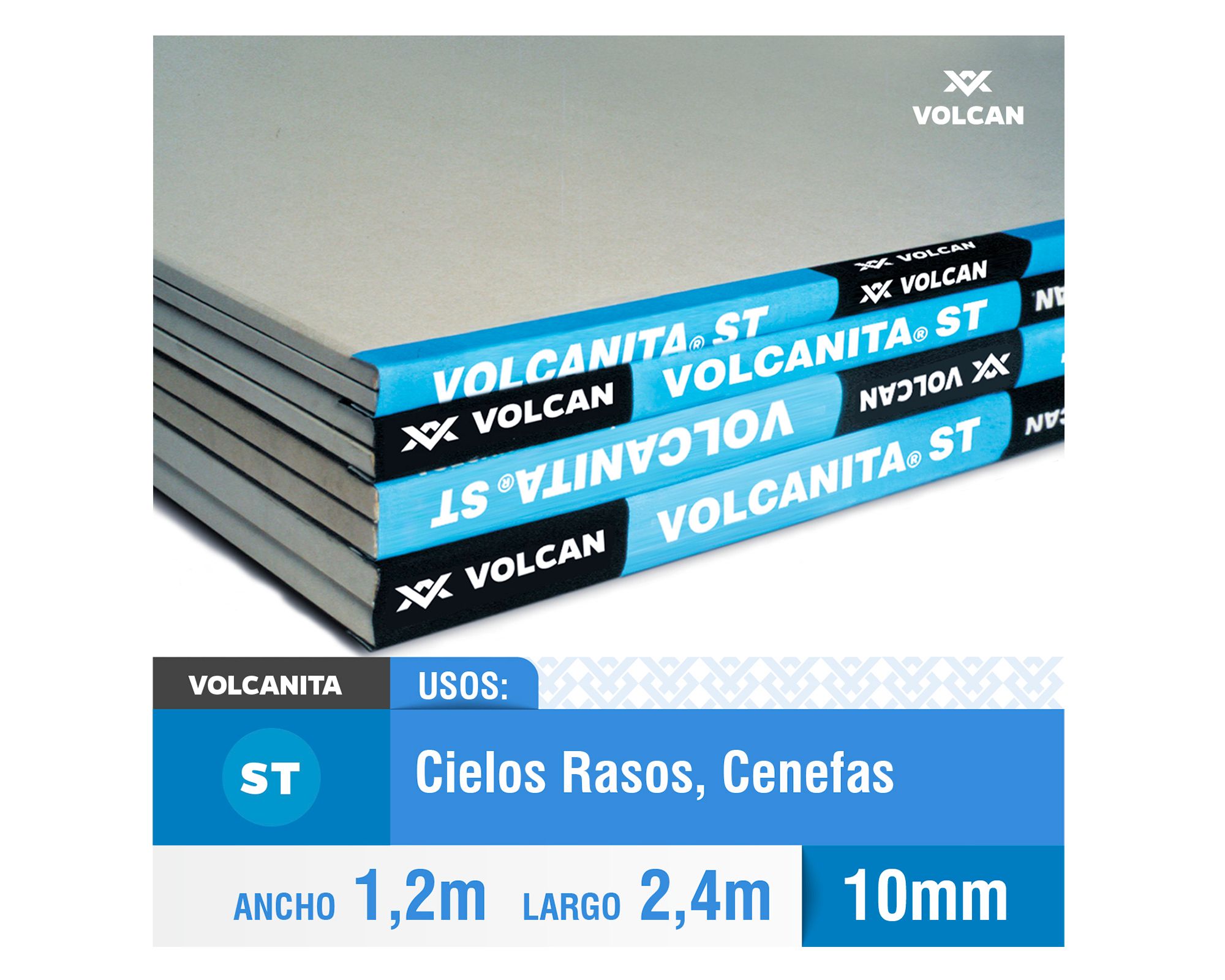Plancha Volcanita 10 mm 120x240 cm