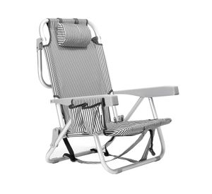 Silla de playa plegable Traveler lineas gris