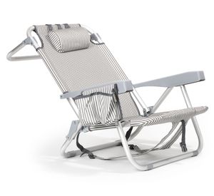 Silla de playa plegable Traveler lineas gris
