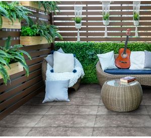 Porcelanato 45x90 cm 1.215 m2 Concreto cemento gris oscuro Baldara