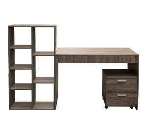 Escritorio + librero + cajonera 2 cajones M+Design