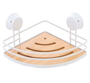 Canasto organizador esquinero blanco/bambú