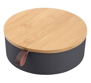 Caja organizadora bambú/negro 14 cm