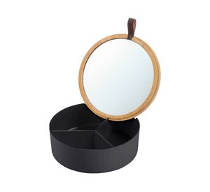 Caja organizadora bambú/negro 14 cm