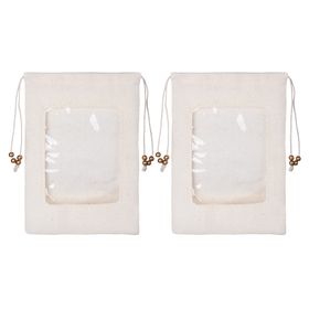 Bolsa zapatos con visor crudo 2 piezas