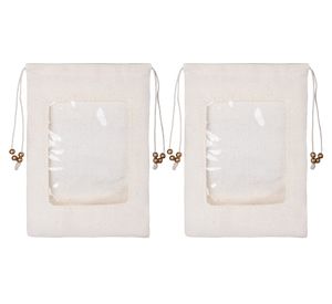 Bolsa zapatos con visor crudo 2 piezas