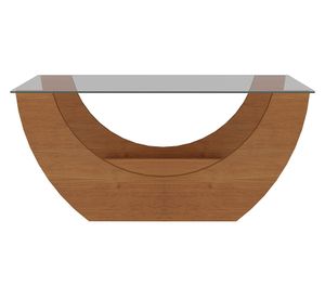 Mesa de centro rectangular Onda café