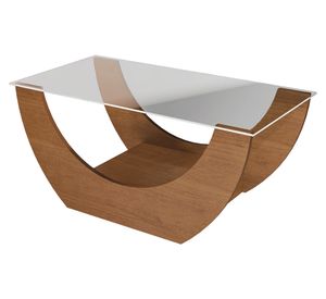 Mesa de centro rectangular Onda café