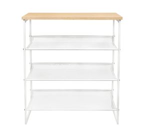 Zapatero 4 niveles malla blanco 76x64x33 cm