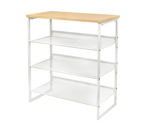 Zapatero 4 niveles malla blanco 76x64x33 cm