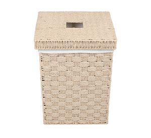 Hamper cuadrado Trenzado natural 80L