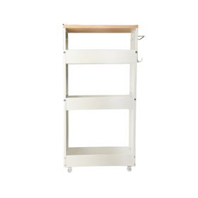 Carro organizador vertical blanco/natural 81.2x50x12.6 cm