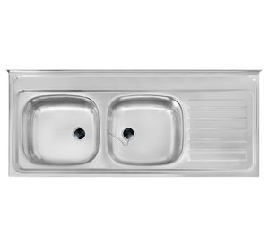 Lavaplatos sobreponer 2C1E derecho combinación 15.5x120x50 cm