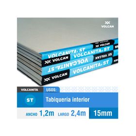Plancha yeso cartón ST 15x1200x2400 mm BR Volcán