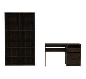 Set escritorio + biblioteca Office 7 habano TuHome