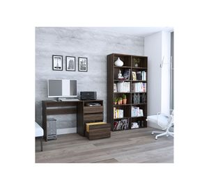 Set escritorio + biblioteca Office 7 habano TuHome