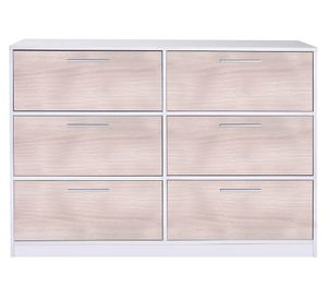 Cómoda 6 cajones acacia arena/blanco Cic