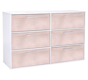 Cómoda 6 cajones acacia arena/blanco Cic
