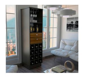 Bar 2 cajones 2 repisas Classic caramelo wengue TuHome.