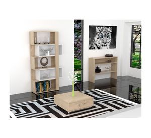 Mesa centro + biblioteca cubo + arrimo Beijing rovere TuHome