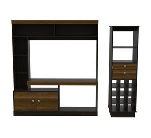 Set estante 55" bar Classic caramelo wengue