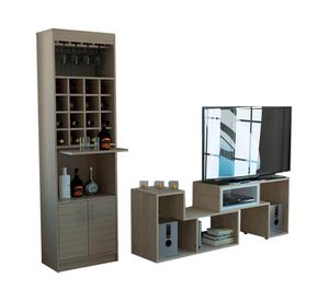 Rack extensible TV 40'' Beijing + bar Kava rovere TuHome
