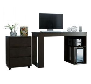Escritorio Astana + archivador Office wengue negro/wengue TuHome