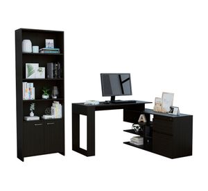 Escritorio Alteza + biblioteca wengue negro/wengue TuHome