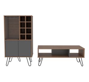 Bar + mesa de centro Vassel miel/plomo TuHome