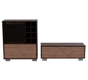 Bar + mesa de centro Fraktal habano/miel TuHome