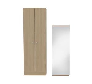 Clóset 2 puertas Home + zapatero 1 puerta con espejo Leto rovere blanco TuHome