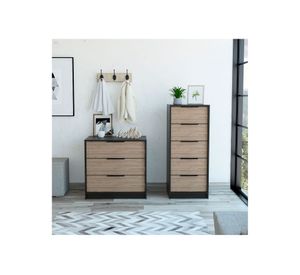 Cómoda 3 y 5 cajones Kaia wengue/miel TuHome