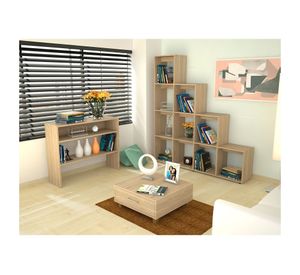 Mesa de centro + biblioteca + arrimo Beijing rovere TuHome