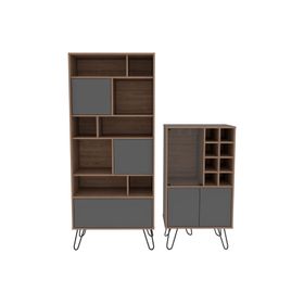 Biblioteca + bar Vassel miel/plomo TuHome