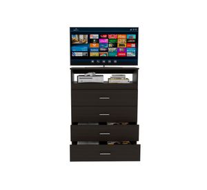 Cómoda TV 32'' 4 cajones Z-80W wengue TuHome