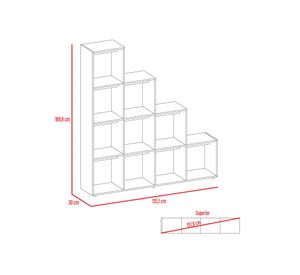Mesa de centro TV 40'' + rack extensible + biblioteca Beijing rovere TuHome