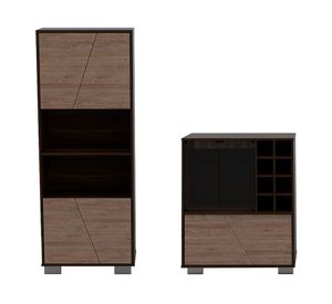 Biblioteca + bar Fraktal habano/miel TuHome