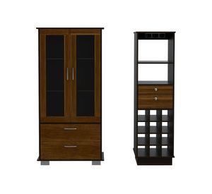 Vitrina + bar Classic caramelo/wengue TuHome