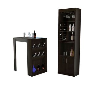Mueble bar + mesa bar Syrah wengue TuHome
