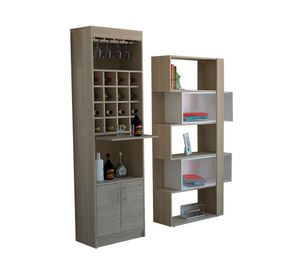 Biblioteca cubo Beijing + bar 2 puertas Kava rovere TuHome