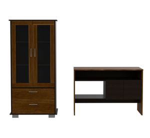Vitrina + arrimo Classic caramelo/wengue TuHome